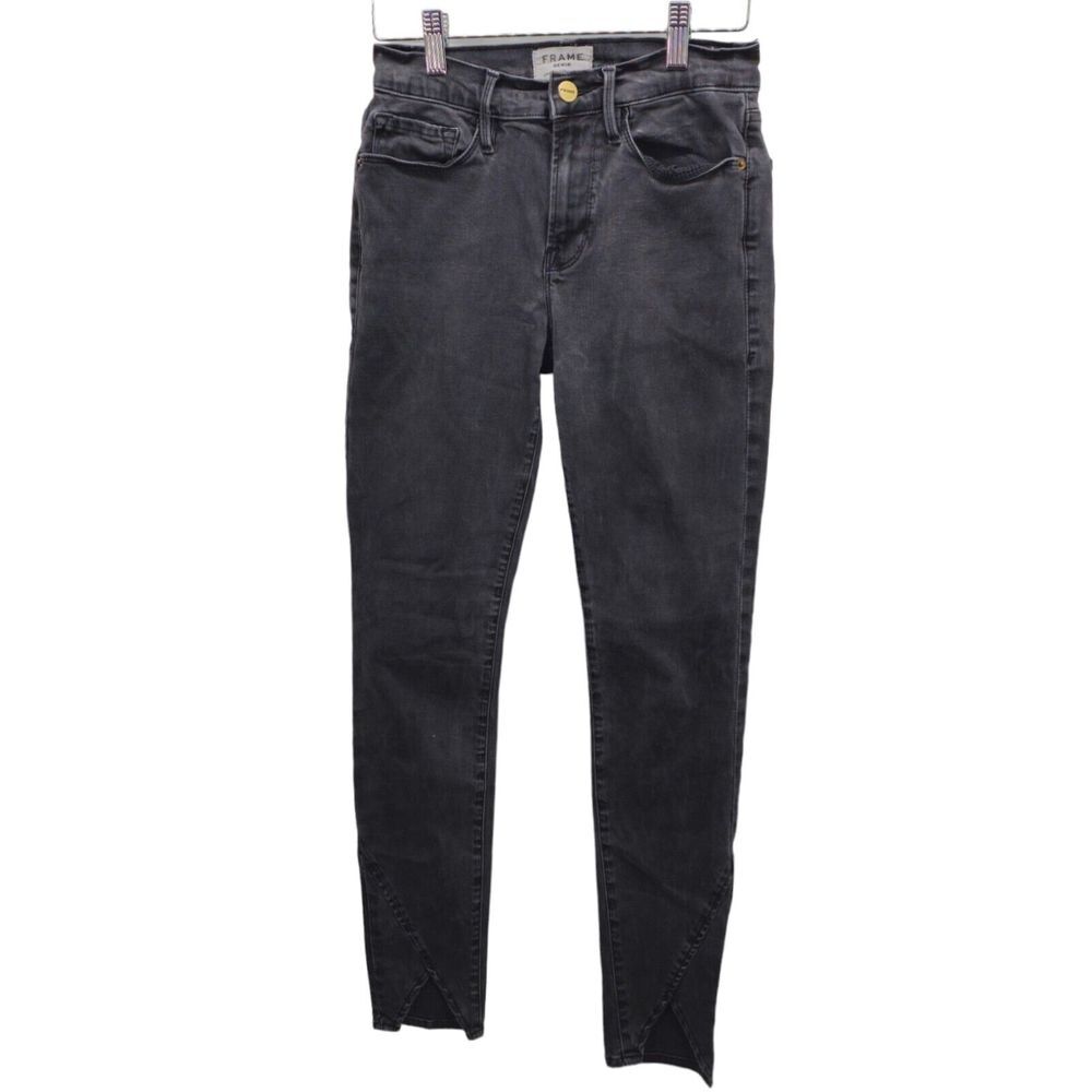 FRAME Le Skinny Jeanne Jeans Wheatley Black Women's 27 Stretch Denim Designer - Picture 5 of 16